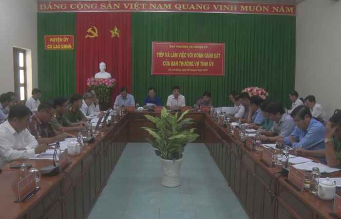 Đoàn giám sát của Tỉnh ủy Sóc Trăng đến làm việc với Ban Thường vụ Huyện ủy Cù Lao Dung